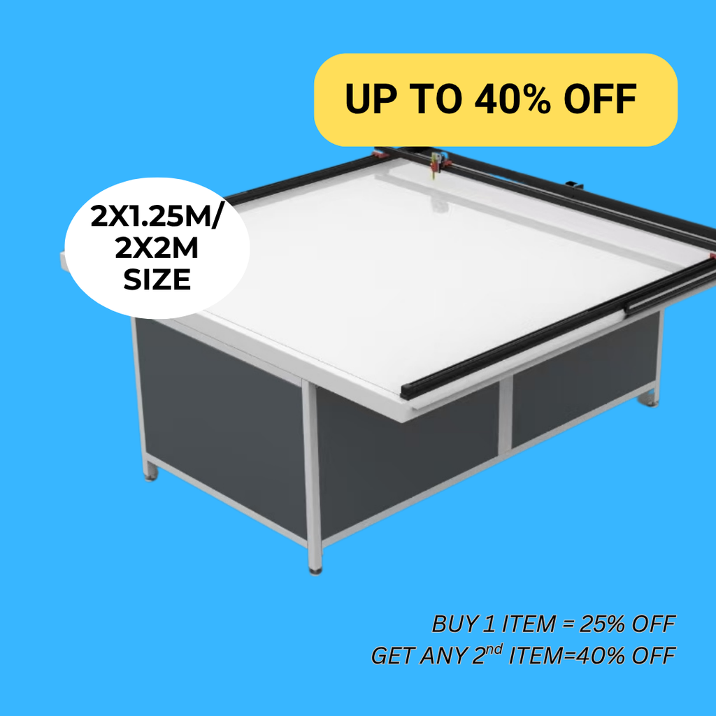 UUNA TEK 3.0 (2x1.25M / 2x2M) Preassembled Industrial Pen Plotter & Heavy-Duty Drafting Table for Architectural Blueprints, CAD Drafting and Packaging Diecut Prototyping (WiFi & SD Card)